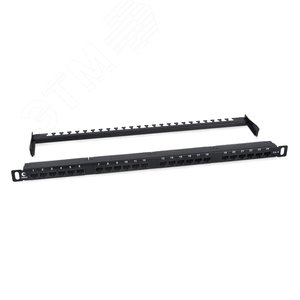 Патч-панель высокой плотности 19' (0,5U), 24 порта RJ-45, категория 6, Dual IDC,180 градусов, с задним кабельным организатором