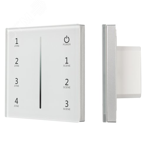 Панель Sens SMART-P29-DIM White 230V, 4 зоны, 2.4G ARL, IP20 пластик, 5 лет