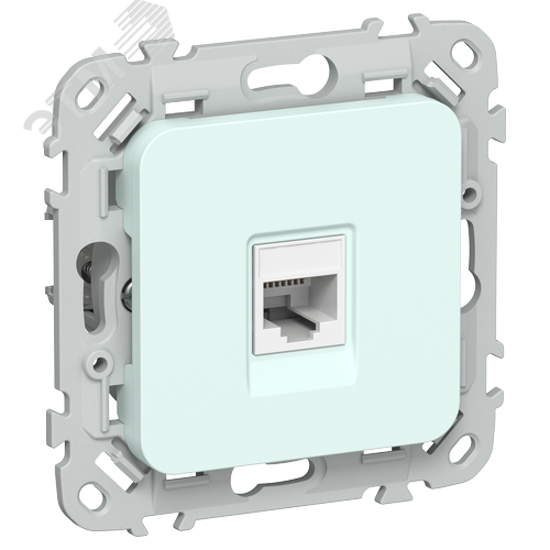 FLITE Розетка компьютерная RJ45 категория 6 UTP РК6-1-0-ФлХЛ холодный лед IEK