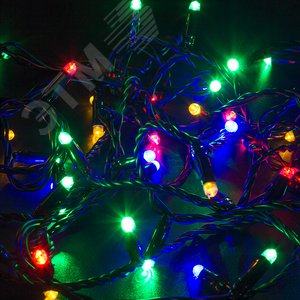 Гирлянда светодиодная Нить 10 м 100 LED RGB черный ПВХ IP65 свечение с динамикой 230 В