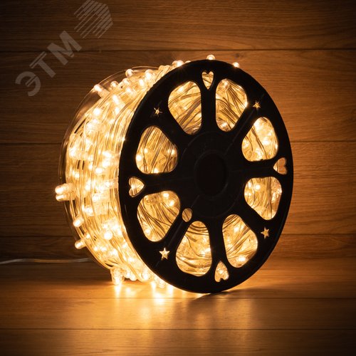 Гирлянда LED клип-лайт 12 V, прозрачный ПВХ, 150 мм, диодов тёплый белый, Flashing белый