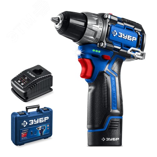 Дрель-шуруповерт КОМПАКТ 2, 12 В, 45 Н·м, 1 АКБ тип Т7 2 А·ч, BRUSHLESS, кейс