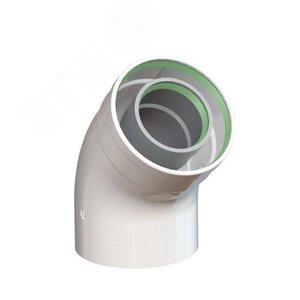 Отвод 45 град коаксиальный d 60/100 мм