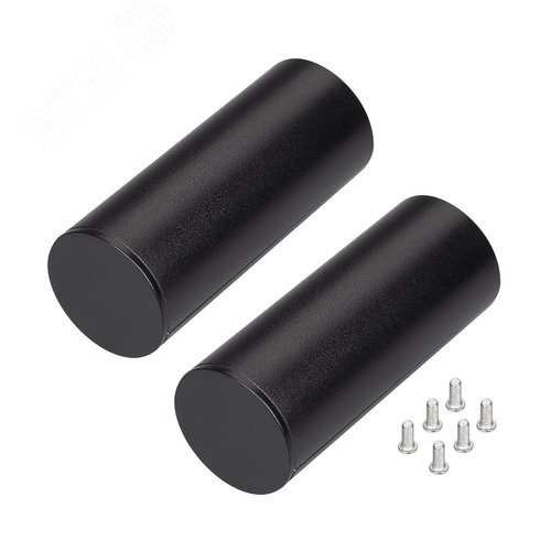 Заглушка ROUND-D36-360 BLACK с отверстием (ARL, металл)