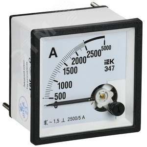 Амперметр Э47 2500/5А класс точности 1,5 72х72 мм