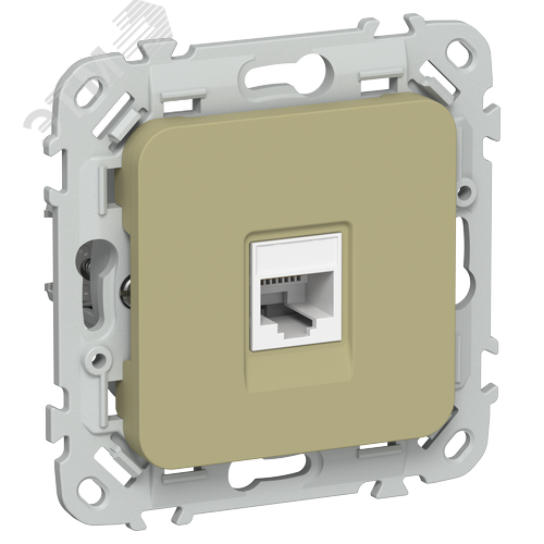 FLITE Розетка компьютерная RJ45 категория 5Е UTP РК5е-1-0-ФлО оливковый IEK