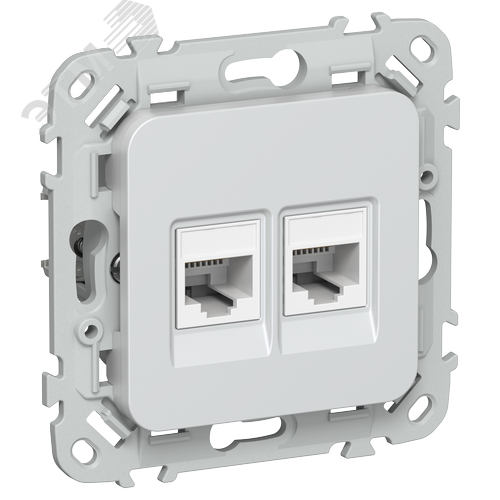 FLITE Розетка 2-местная компьютерная RJ45 категория 6 UTP РК6-2-0-ФлЖ жемчуг IEK