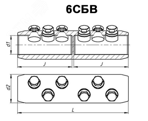 Соединитель болтовой 6СБВ-4-005 (300/400)