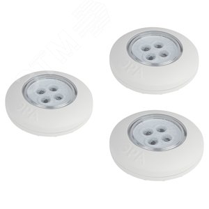 Светодиодный фонарь подсветка SB-803 пушлайт 4хLED на батарейках 3хААА белый 3 шт