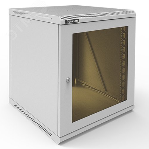 Шкаф настенный 19' 15U 600х600мм стеклянная дверь (без задн. стенки) RAL 7035