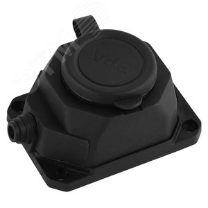 Колодка каучук с/з 1гн 16A IP44 черная K-1e-B-IP44