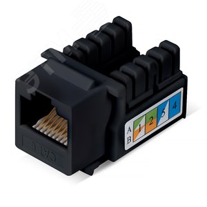 Вставка Keystone Jack RJ-45, категория 6, заделка тип 110, черная