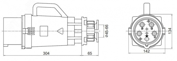 Вилка кабельная CP IP67 160A 3P+E 690В