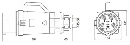 Вилка кабельная CP IP67 160A 3P+E 690В