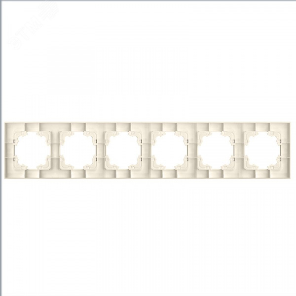 Рамка фактурная 6 постов универсальная UNIVersal Афина слоновая кость (ivory) (еврослот)
