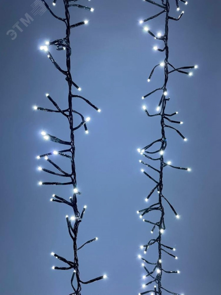 Гирлянда LED Нить Мишура 3,9 м зеленый провод, холодный свет, 220V ENIN - GC