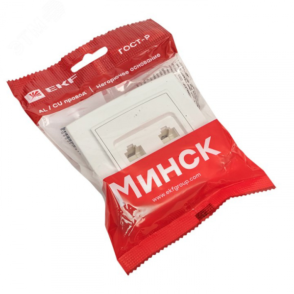 Розетка Минск RJ-45+Phone СП белая