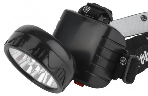 Фонарь налобный светодиодный 4Вт 50Лм IP40 LED 2 режима аккумуляторный TG9 черный