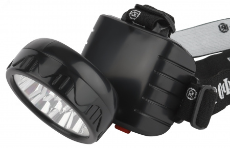 Фонарь налобный светодиодный 4Вт 50Лм IP40 LED 2 режима аккумуляторный TG9 черный
