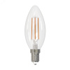 Лампа светодиодная. Форма свеча, LED-C35-5W/3000K/E14/CL/SLFпрозрачная. Теплый (3000K).