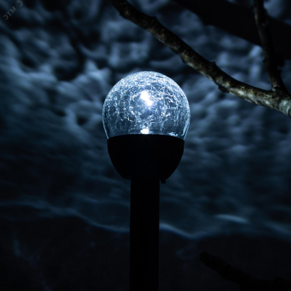 Светильник уличный Капля на солнечной батарее холодный белый высота 33 см 1 LED ERASF23-15 ЭРА
