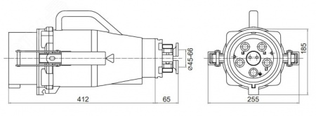 Вилка кабельная CP IP67 400А 3P+E 690В