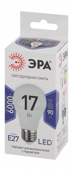 Лампа светодиодная LED 17 Вт 1360Лм 6000К груша холодный E27 170-265В LED A60-17W-860-E27 Standart