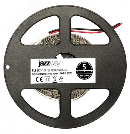 Лента светодиодная LEDx120/м 1м 10Вт/м 12В теплый белый IP20 (5м)
