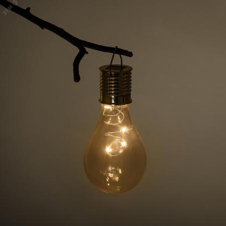 Светильник уличный Груша сталь на солнечной батарее 7,5x7,5x15 см 1 LED ERASF23-27 ЭРА