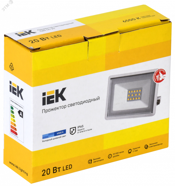 Прожектор светодиодный СДО 06-20 IP65 6500K белый IEK