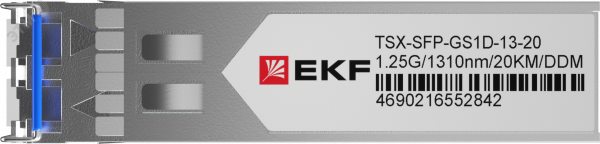 Модуль, оптический трансивер SFP 1,25 Гбит одинарное одномодовое оптоволокно передача 1310нм дальность 20км TSX