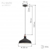 Светильник подвесной декоративный PL2 BK/RC E27 max 60W, d300 мм, шагрень черный/медь