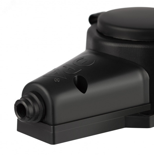 Колодка каучуковая с заземлением 1 розетка 16A IP44 черная KX-1e-B-IP44