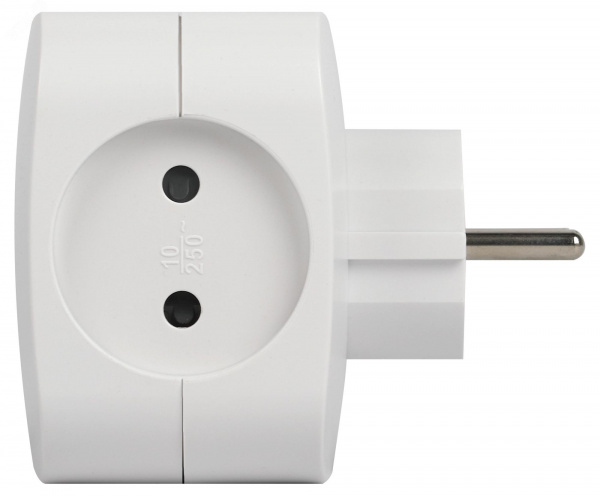 Разветвитель электрический SP-4-USB-W на 4 розетки + 2xUSB 2400mA, без заземл 10А (белый)