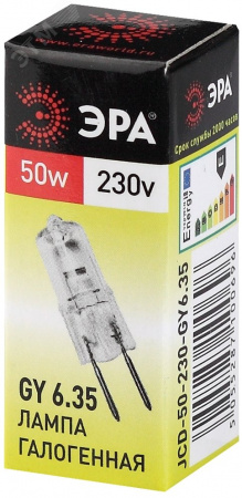 Лампа накаливания галогенная GY6.35-JCD-50W-230V (галоген, капсула, 50Вт, нейтр, GY6.35) (100/1000/35000)