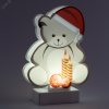 Светильник декоративный новогодний Мишка, холодный белый LED, h 24 см, 3хАА, IP20
