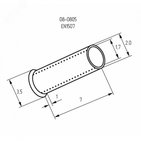 Наконечник штыревой втулочный L-7 мм 1.5 кв мм (НШВ 1.5-8 НГ 1.5-7), REXANT
