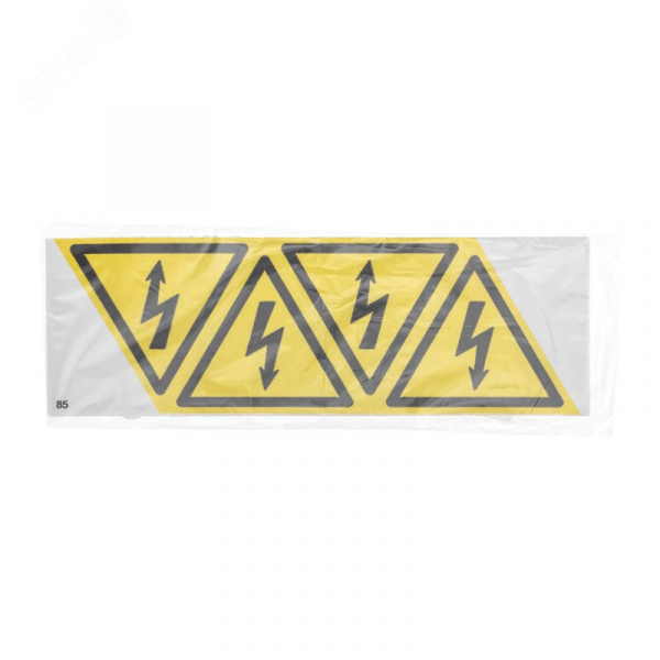 Наклейка знак ''Опасность поражения электротоком'' 85х85х85 мм 20шт, REXANT