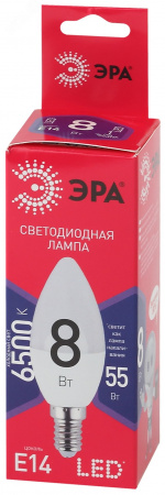 Лампа светодиодная LED 8 Вт 640Лм 6500К свеча холодный E14 220-240В LED B35-8W-865-E14 Red Line