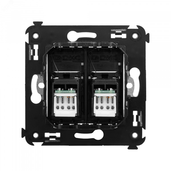 Avanti Розетка RJ-45 в стену, 5e двойная,Черный    квадрат