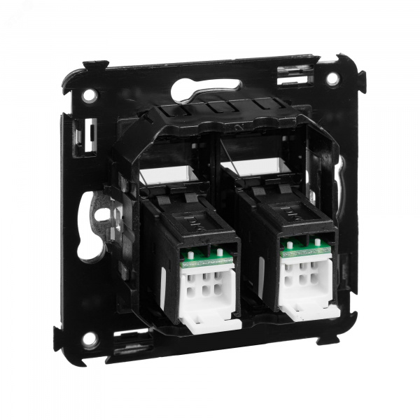 Avanti Розетка RJ-45 в стену, 5e двойная,Черный    квадрат