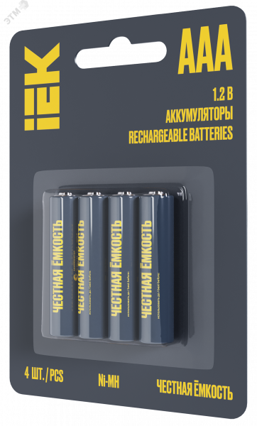 Аккумулятор GREEN Ni-MH AAA 1100мАч (4шт/блистер) IEK