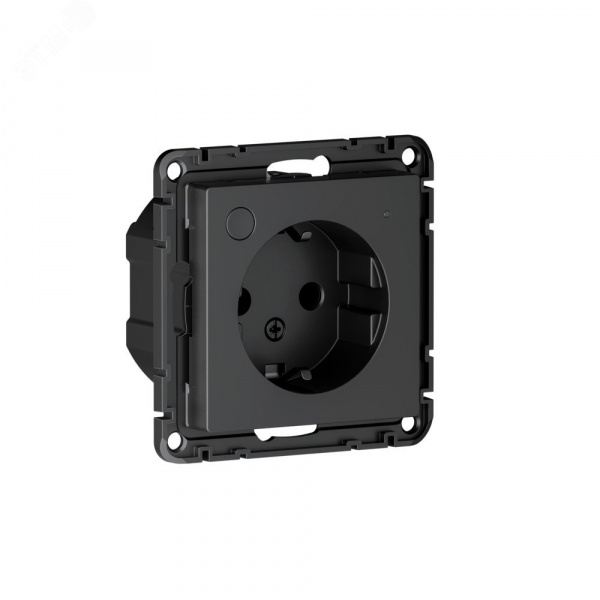 ATLASDESIGN SMART РОЗЕТКА с заземл., со шт., Zigbee, L+N, 16А, мех., КАРБОН