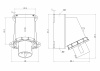 Вилка настенная IP67 63А 3P+E 400В