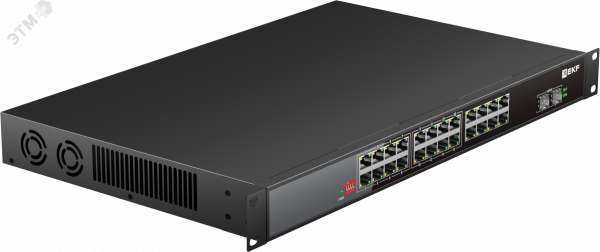 Коммутатор промышленный неуправляемый U-2GX/SFP-24GTP-R, 2 порта 1000Base-X SFP, 24 порта 10/100/1000Base-T(X) RJ45 c PoE, монтаж в 19'' стойку TSX EKF