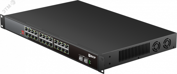 Коммутатор промышленный неуправляемый U-2GX/SFP-24GTP-R, 2 порта 1000Base-X SFP, 24 порта 10/100/1000Base-T(X) RJ45 c PoE, монтаж в 19'' стойку TSX EKF