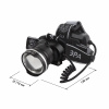 Фонарь налобный светодиодный 5Вт 400/200Лм IP40 SMD 3 режима аккумуляторный с регулируемым фокусом GA-806 черный