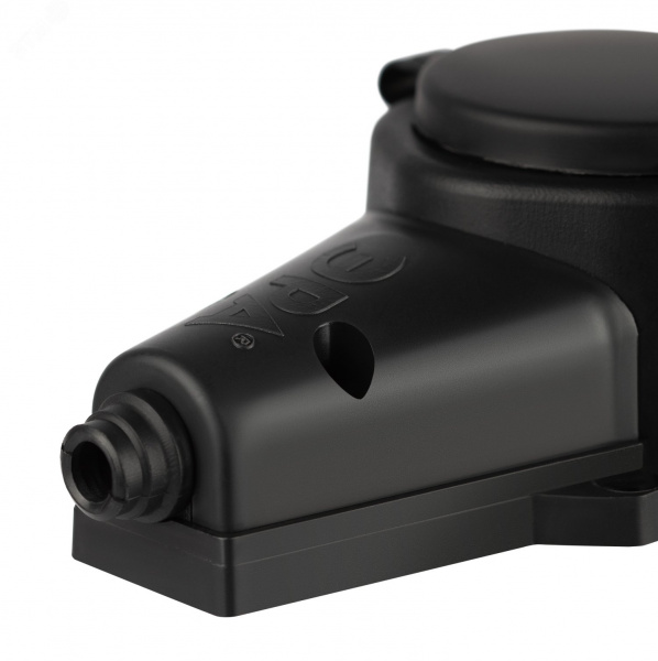 Колодка каучуковая с заземлением 2 розетки 16A IP44 черная KX-2e-B-IP44