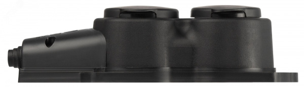 Колодка каучуковая с заземлением 2 розетки 16A IP44 черная KX-2e-B-IP44