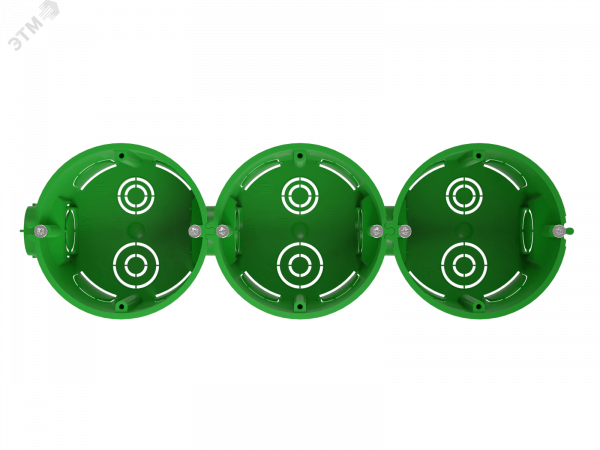 Коробка установочная KUTS1-68-45-green зеленая 68х45мм для твердых стен с саморезами, один стыковочный узел IP20